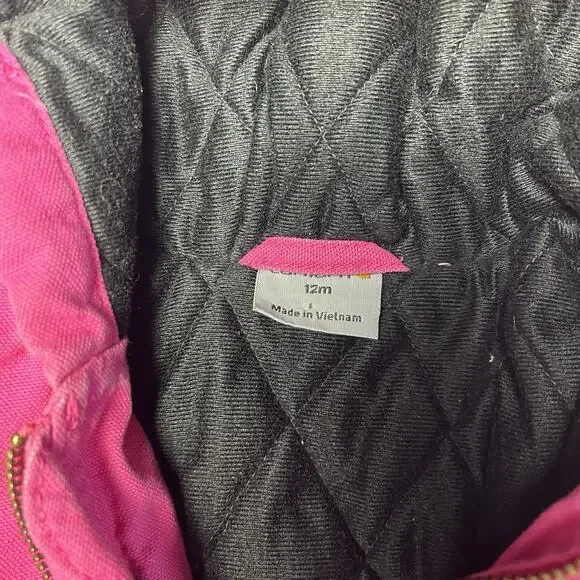 Carhartt 12 Months Baby Girl's Sherpa-Lined + Quilted Hooded Canvas Zip Jacket - Picture 3 of 10